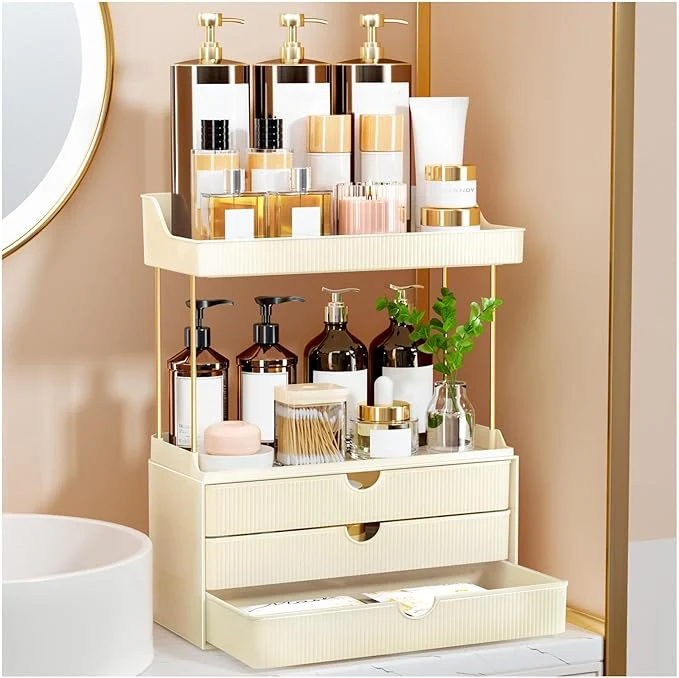 Soft StorBin 3 Drawers Bathroom Counter Organizer Enhanced