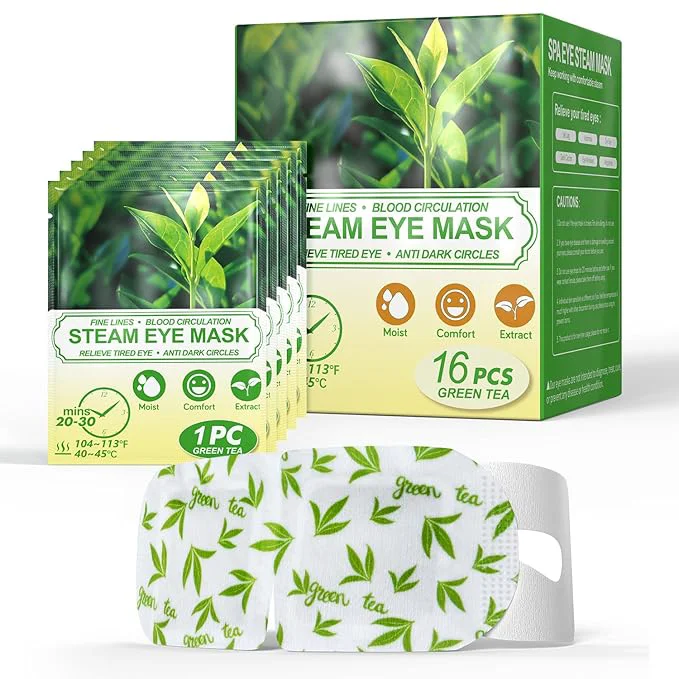 Official 16 Packs Steam Eye Masks for Dry Eyes Relief Eye Fatigue Puffy Eyes Comfortable