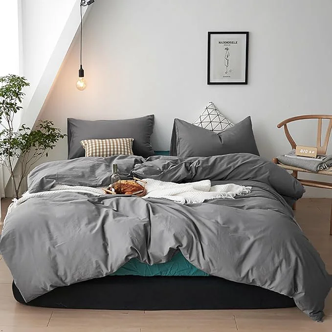 Fashionable Cottonight Grey Comforter Set California King Dark Gray Bedding Comforter Set Cal King Size Charcoal Grey Blanket Quilts Lightweight 3PCS Gray Bedding Comforter Sets Certified