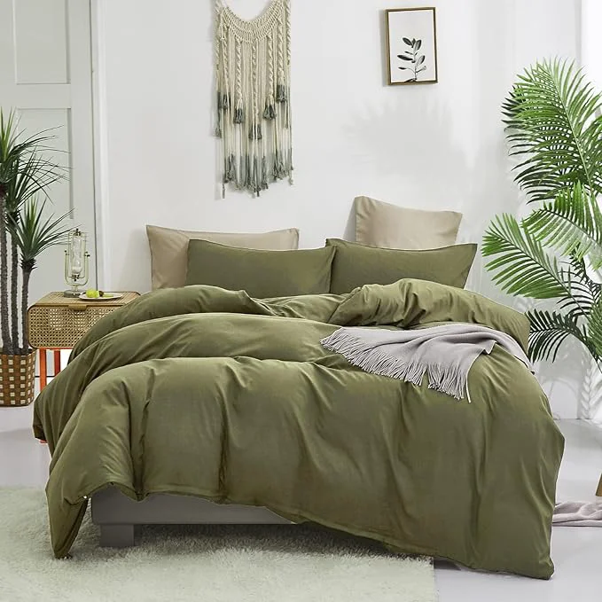 Functional Cottonight Green Comforter Set California King Olive Green Bedding Set Dark Green Blanket Quilts Modern Soft Breathable 3 Piece Army Comforter Set for Women Men Verified