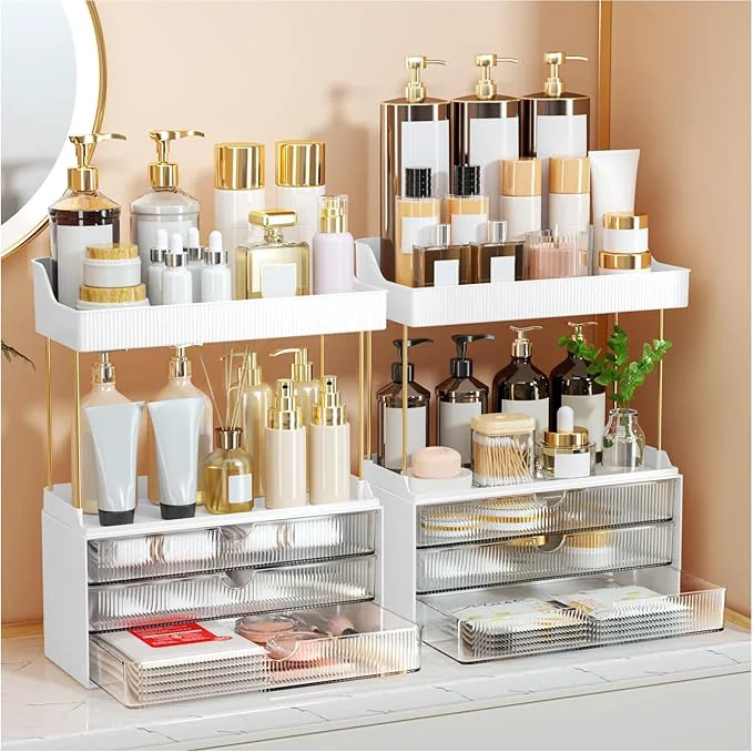 Environmentally Friendly StorBin 2 Sets Makeup Organizer – 5 Tier Bathroom Organizers and Storage Convenient