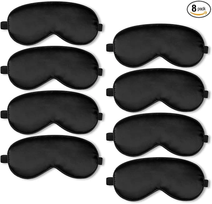 Relaxed BBTO 8 Pcs Sleep Mask Silk Eye Mask Convenient