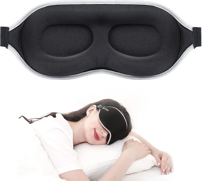 Convenient MZOO Luxury Sleep Mask for Back Side Sleeper Complete Light Blocking Sleeping Excellent
