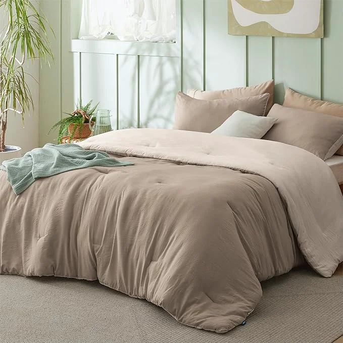 Breathable Bedsure Twin Twin XL Comforter Set Khaki Beige Soft Prewashed Bedding for All Seasons 2 Pieces GentleSoft™ Bed Set 1 Lightweight Comforter 68 quot x88 quot and 1 Pillowcase 20 quot x26 quot Artisan