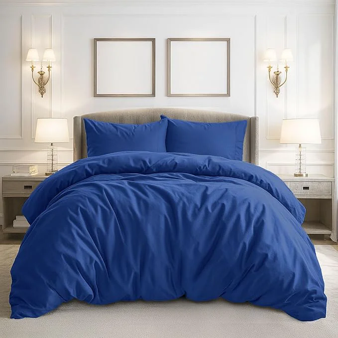 Trusted Pure Bedding Duvet Cover Full Size – 3 Pieces Extra Soft Bedding Set Includes 1 Duvet Cover 80×90 Inches with Zipper Closure amp 2 Pillow Shams Comforter Not Included Navy Premium