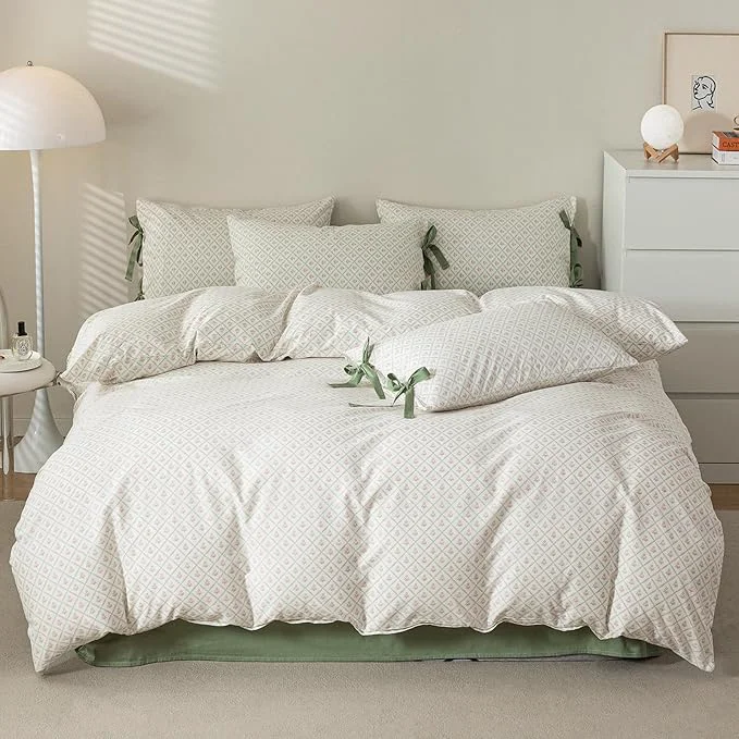Pure HighBuy Aesthetic Floral Comforter Set Twin XL Pink Flowers Grid Coquette Bedding Comforters Set Fluffy for Kids Girls Twin XL Bed 1 Boho Chic Comforter 2 Bowknot Bow Tie Pillowcases Expertly Made