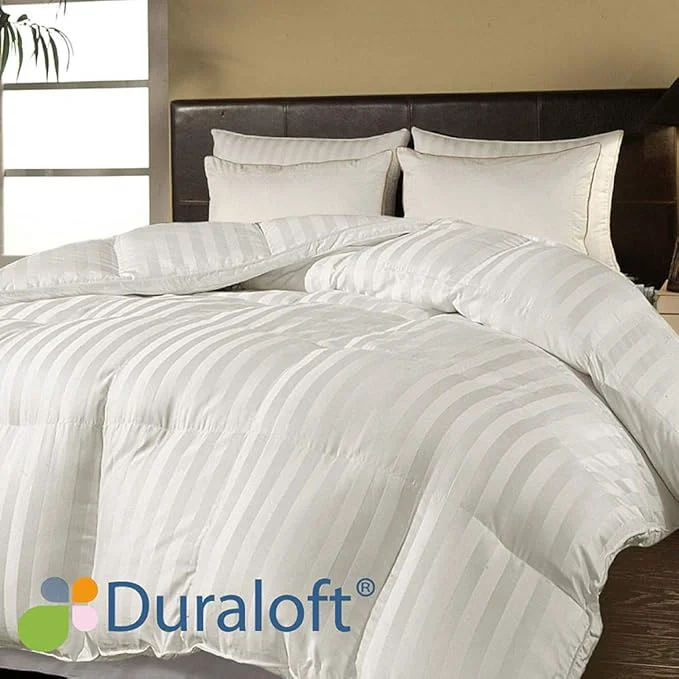 Durable Blue Ridge Home Fashions 500 Thread Count Cotton Damask Duraloft Down Comforter King White Versatile