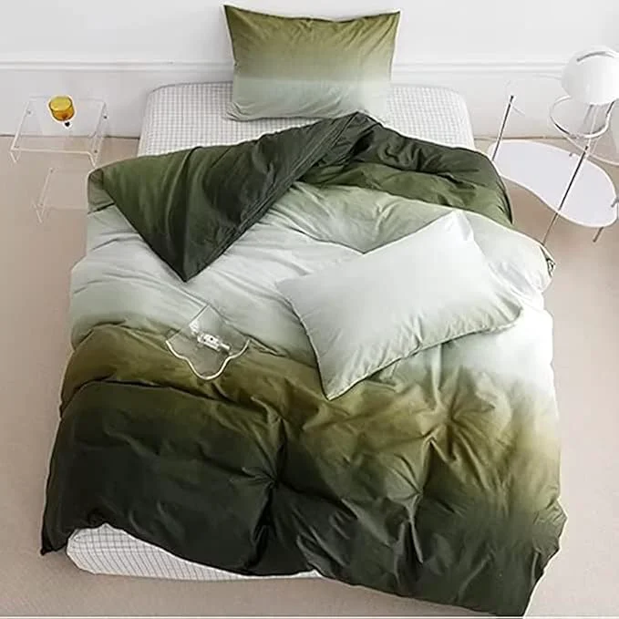 Outstanding Houseri White and Green Comforter Set Twin Gradient Green Comforter Bedding Sets Twin Size Twin 68 90 -Comforter Classic