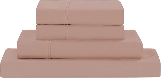 Premium Material Modern Threads Soft Microfiber Solid Sheets – Luxurious Microfiber Bed Sheets – Includes Flat Sheet Fitted Sheet with Deep Pockets amp Pillowcases Rose California King Powerful
