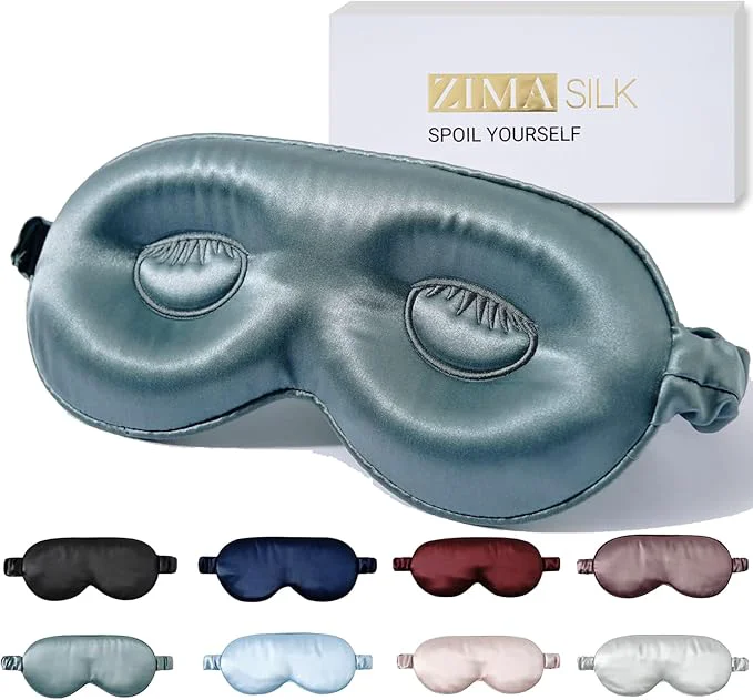 Solid ZIMASILK Adjustable 22 Momme Mulberry Silk Sleep Mask 3D Contoured Cup Crafted