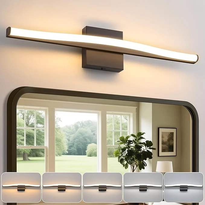 Casual Modern Bathroom Vanity Light 24 inch Dimmable 5CCT Led Bathroom Light Fixture Green