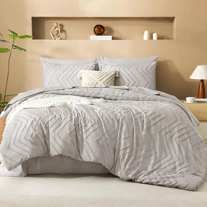 Luxury Litanika Super King Plus Size Comforter Set with Sheets Linen – 7 Pieces Bed in a Bag Oversized King Boho Tufted Complete Bedding Sets with Comforter Sheets Pillowcases amp Shams Easy-to-Use