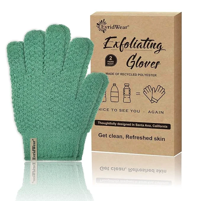 Outstanding Evridwear Exfoliating Recycled Yarn Eco-Friendly Bath Gloves Professional