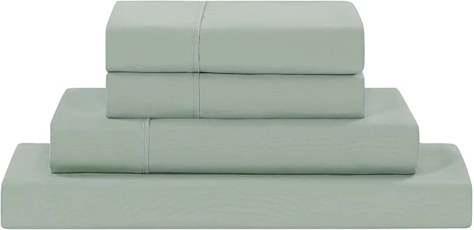 Exclusive Modern Threads Soft Microfiber Solid Sheets – Luxurious Microfiber Bed Sheets – Includes Flat Sheet Fitted Sheet with Deep Pockets amp Pillowcases Seafoam Full Luxury