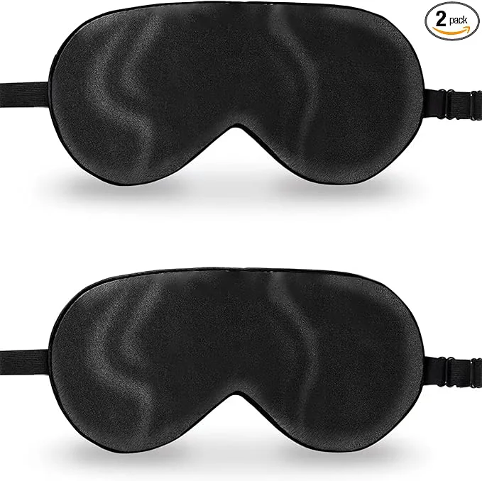 Smart ZIMASILK 2 Pack Natural Silk Sleep Mask Adjustable Super-Smooth Soft Eye Crafted
