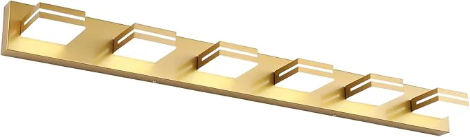 Trendy SineRise LED Modern Bathroom Vanity Light Fixtures Matte Gold Modern Acrylic Next-Generation