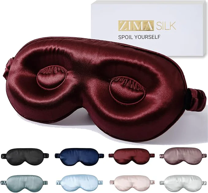 Flexible ZIMASILK Adjustable 22 Momme Pure Mulberry Silk Sleep Mask 3D Contoured Proven