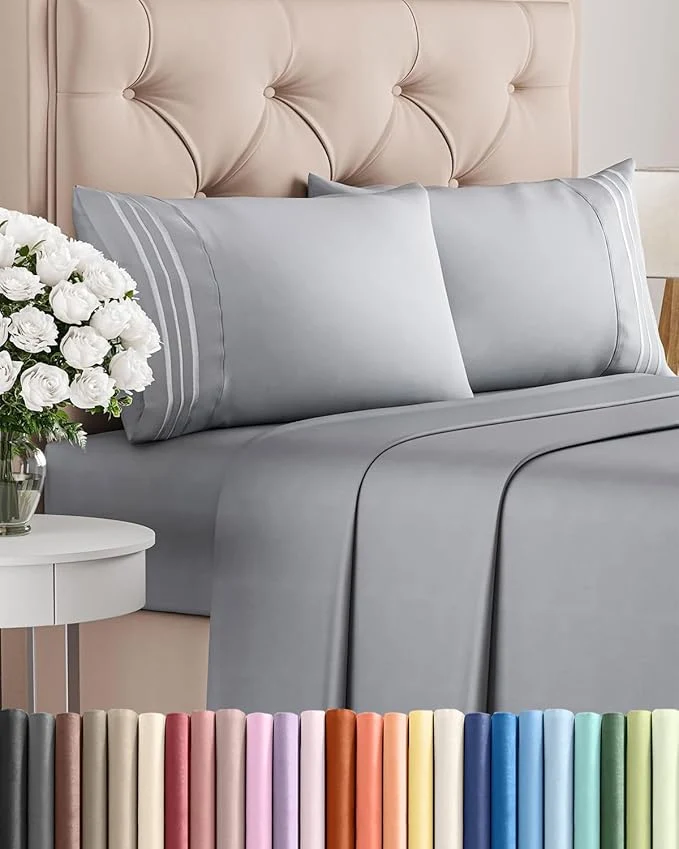 Classic Cal King Size 4 Piece Sheet Set – Comfy Breathable amp Cooling Bed Sheets Set – Hotel Luxury Bedding for Women Men Kids Teens Boys amp Girls – Deep Pockets Soft Wrinkle – Oeko-Tex – Steel Blue Environmentally Friendly