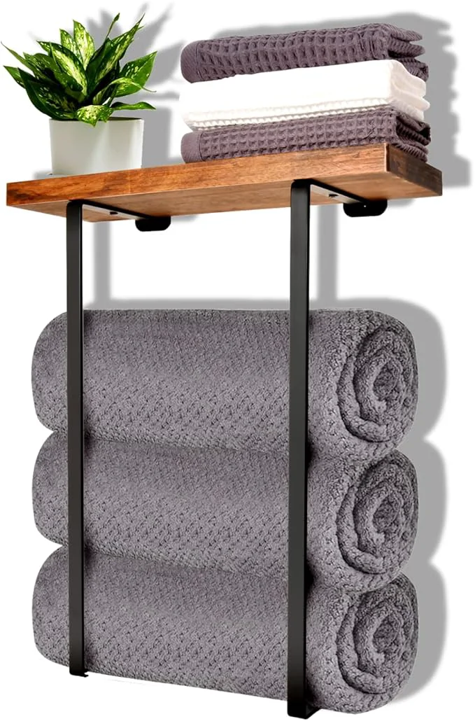 Artisan Joben Oligey Towel Racks for Bathroom Wall Decor Bathroom Shelves Small Towels Natural
