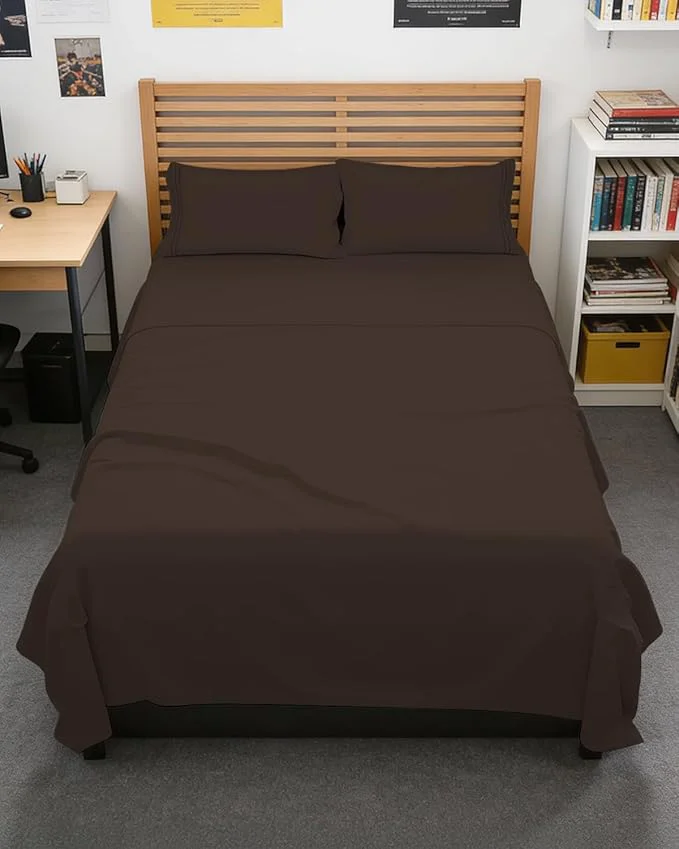 Smart Full XL Bed Sheet – 4 Piece Full XL Bed Sheets Set – Soft Breathable amp Cooling – Hotel Luxury Bedding for Women Men Kids Teens Boys amp Girls – Deep Pockets Comfy Fade and Wrinkle – Brown Sophisticated