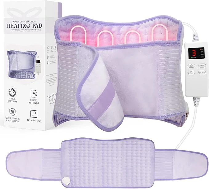 User-Friendly Upgraded Heating Pad for Back Pain Relief Electric Heat Pad for Cramps Certified