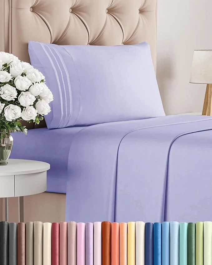 Specialty Twin XL Size 3 Piece Sheet Set – Comfy Breathable amp Cooling Bed Sheets Set – Hotel Luxury Bedding for Women Men Kids Teens Boys amp Girls – Deep Pockets Soft and Wrinkle – Oeko-Tex – Lavender Solid