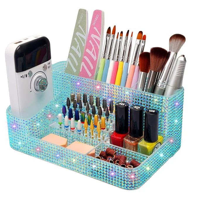 Flexible ANRUI Nail Drill Bit Holder 28 Holes Plastic Nail Drill Machine Bits Storage Convenient