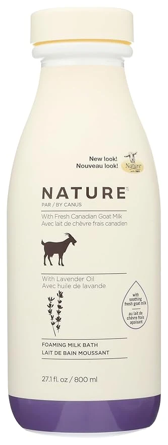 Fine Crafted Nature by Canus Foaming Milk Bath Fresh Canadian Goat Milk Lavender Oil Breathable