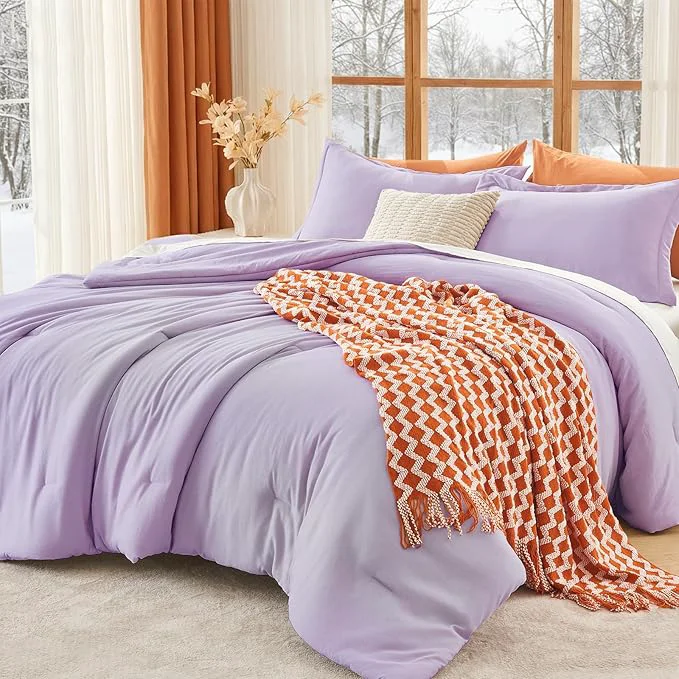Trusted MUXHOMO Full Comforter Sets All Season Ultra Soft Down Bedding – 3 Piece Lightweight Bed Set Includes 1 Comforter 82 quot x86 quot and 2 Pillow Shams 20 quot x26 quot Crystal Purple Official