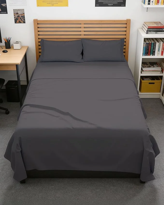 Relaxed Full XL Bed Sheet – 4 Piece Full XL Bed Sheets Set – Soft Breathable amp Cooling – Hotel Luxury Bedding for Women Men Kids Teens Boys amp Girls – Deep Pockets Comfy Fade amp Wrinkle – Dark Grey