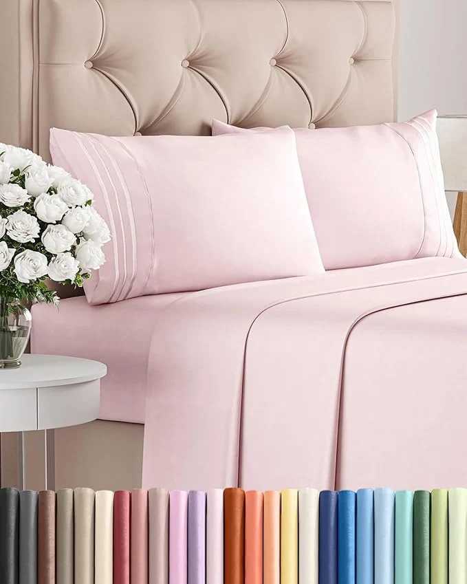 Smooth Full Size 4 Piece Sheet Set – Comfy Breathable amp Cooling Bed Sheets Set – Hotel Luxury Bedding for Women Men Kids Teens Boys amp Girls – Deep Pockets Soft Wrinkle – Oeko-Tex – Lavender Pink Specialty