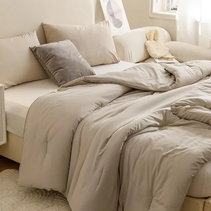 Green ROSGONIA Queen Comforter Set Oatmeal 3pcs 1 Boho Oatmeal Comforter amp 2 Pillowcases All Season Soft Bedding Lightweight Bedspread Blanket Quilt Durable