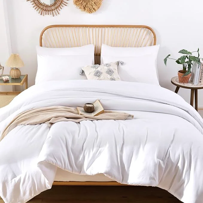Original Design ROSGONIA Oversized King Comforter White 3pcs 1 Boho Comforter amp 2 Pillowcases Soft Lightweight Oversized King Size Comforter Sets All Season Bedding Fashionable