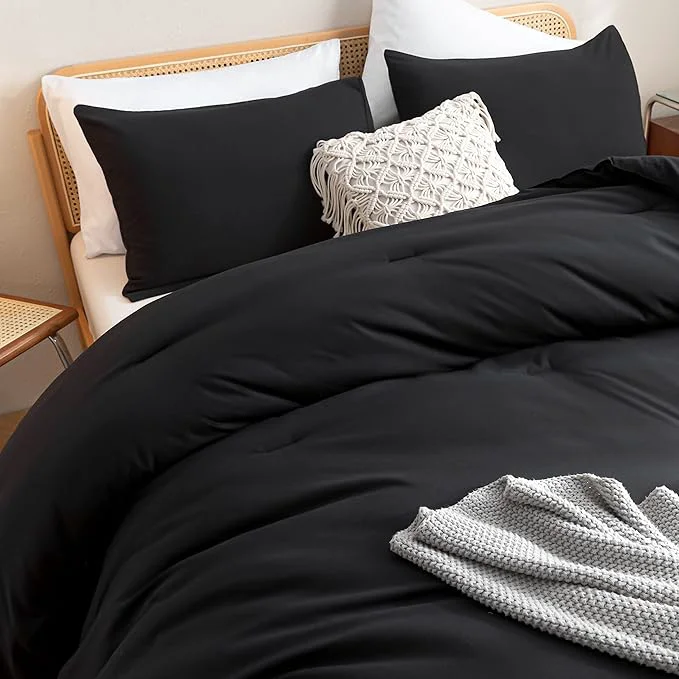 Certified ROSGONIA Comforter Full Size Black for Girls Boys Teens 3pcs 1 Boho Comforter amp 2 Pillowcases Lightweight Dorm Bedding Soft All Season Bed Set Quality