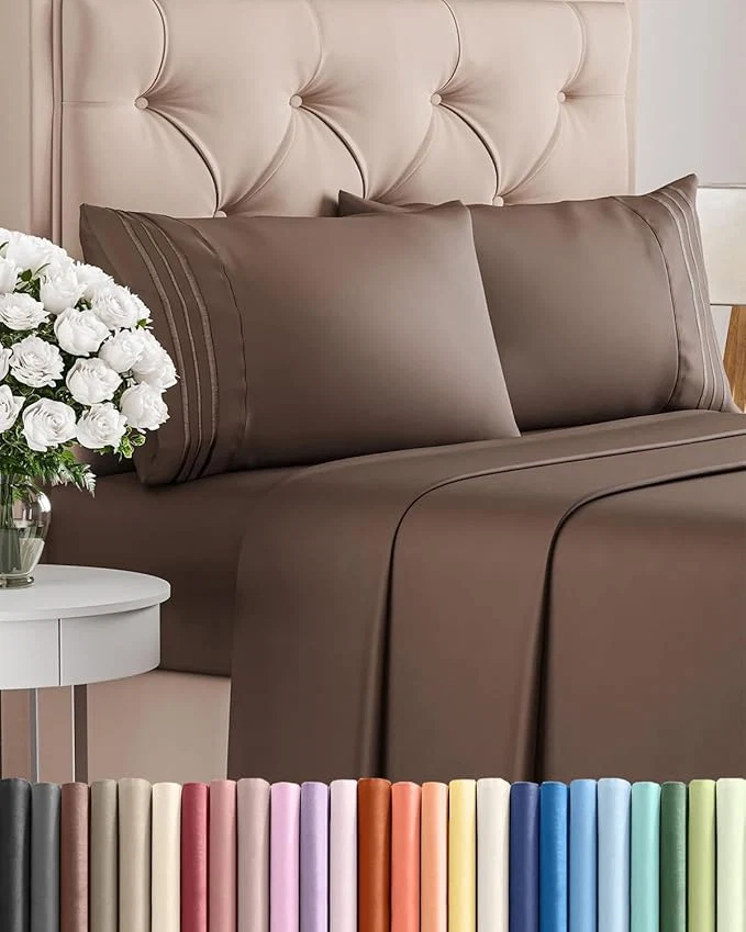 Proven King Size 4 Piece Sheet Set – Comfy Breathable amp Cooling Bed Sheets Set – Hotel Luxury Bedding for Women Men Kids Teens Boys amp Girls – Deep Pockets Ultra-Soft and Wrinkle – Oeko-Tex – Brown Excellent