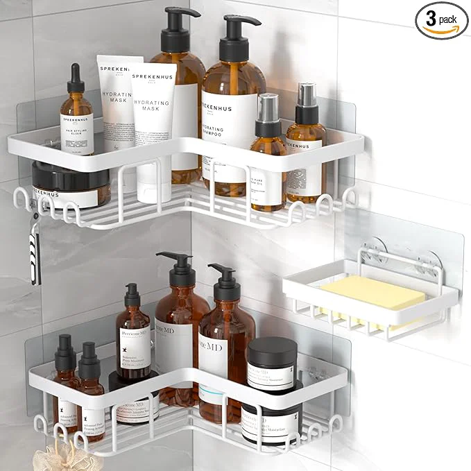 Breathable YASONIC Corner Adhesive Shower Caddy Refined