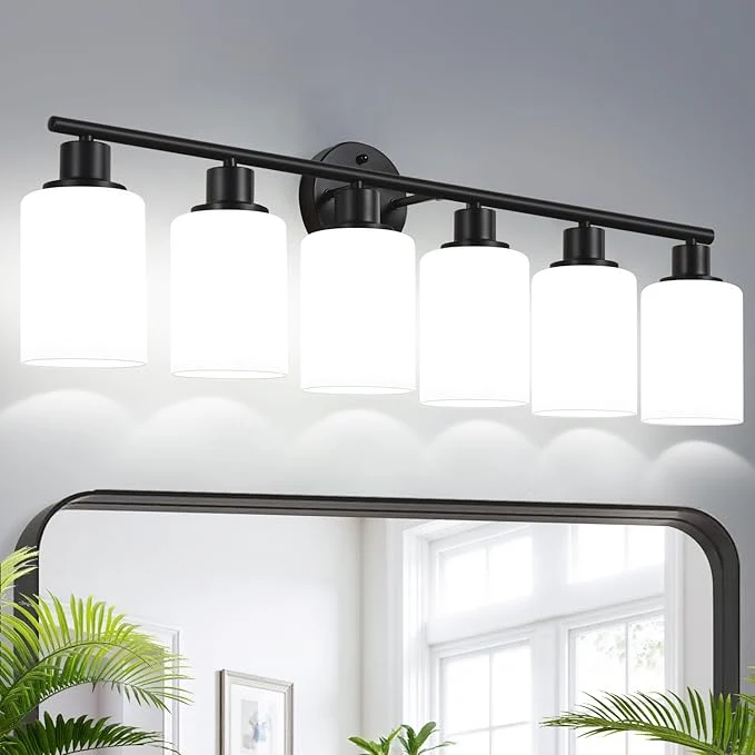 Official Zarbitta 6-Light Bathroom Light Fixtures Bathroom Wall Lamp Lightweight