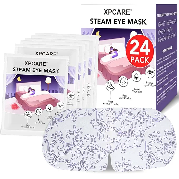 Verified XPCARE 24 Pack Steam Eye Masks for Dry Eyes Self Heated Steam Warm Eye Mask Pure