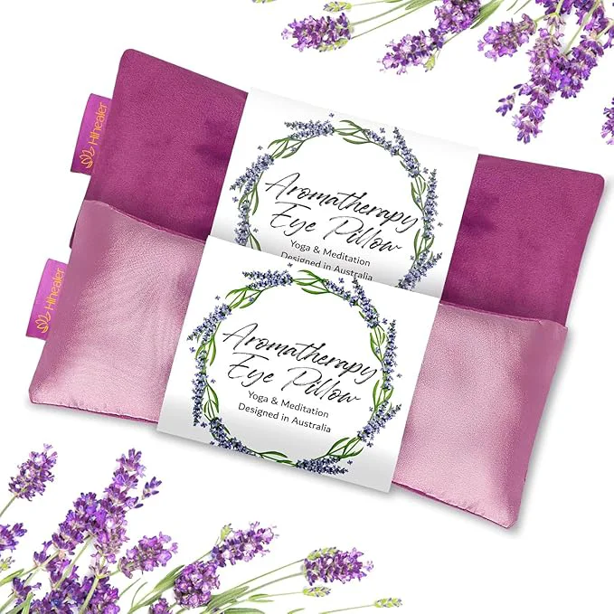 Official Weighted Eye Mask for Sleep Meditation Lavender Eye Pillow Heated for Headache Traditional
