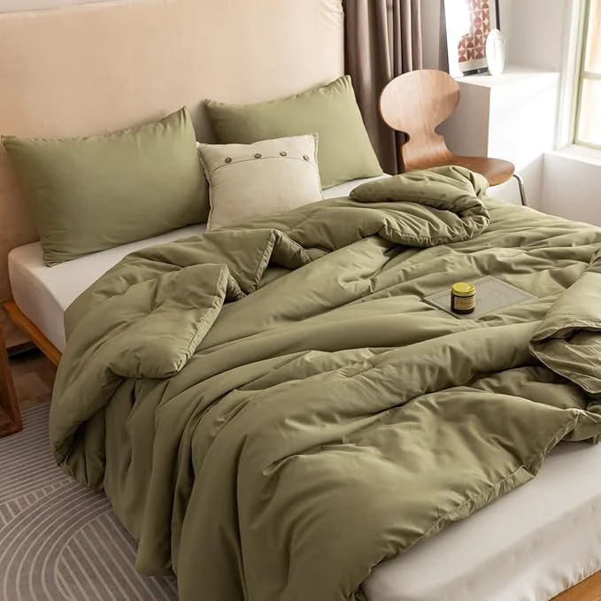User-Friendly ROSGONIA California King Comforter Set Olive Green 3pcs 1 Boho Olive Cal King Comforter amp 2 Pillowcases All Season Bedding Blanket Quilts Consistent