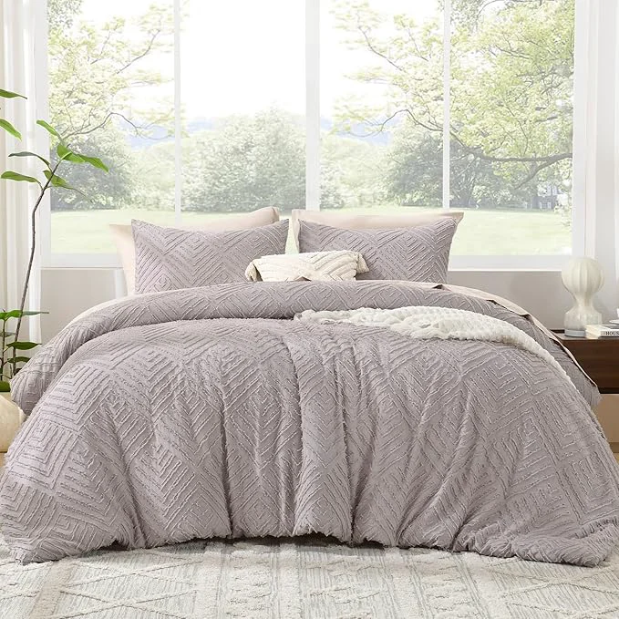 Effective Litanika Queen Comforter Set Milk Coffee 3 Pieces Cream Tufted Boho Farmhouse Bedding Comforter Sets Lightweight Fluffy Comforter Bed Set for All Season 90x90In Comforter and 2 Pillowcases High-End