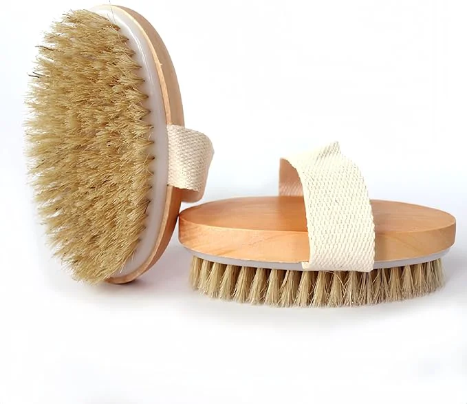 Durable 2 Pcs Dry Brushing Body Brush Natural Bristle Exfoliating Body Scrubbers Fast