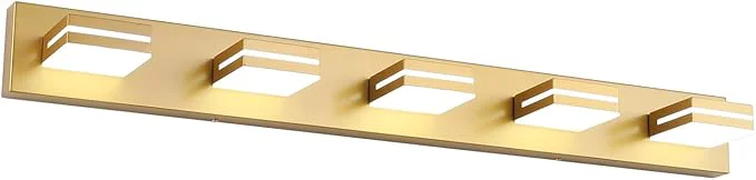 Trendy SineRise LED Modern Bathroom Vanity Light Fixtures Matte Gold Modern Acrylic Exclusive
