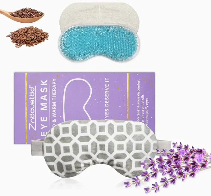 Efficient 2 in 1 Heated Ice Eye Mask Moist Heat Eye Mask Lavender Flaxseed Sinus Pillow First-Class