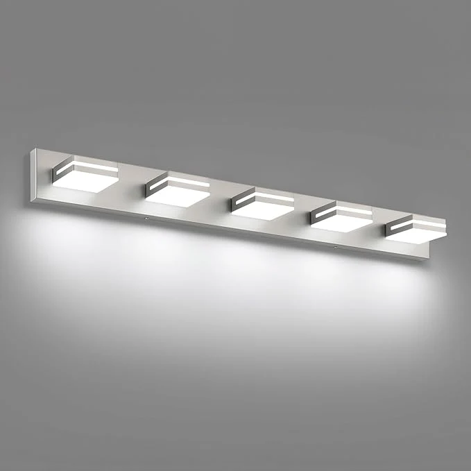 Relaxed SineRise LED Modern Bathroom Vanity Light Fixtures Brushed Nickel Modern Reliable