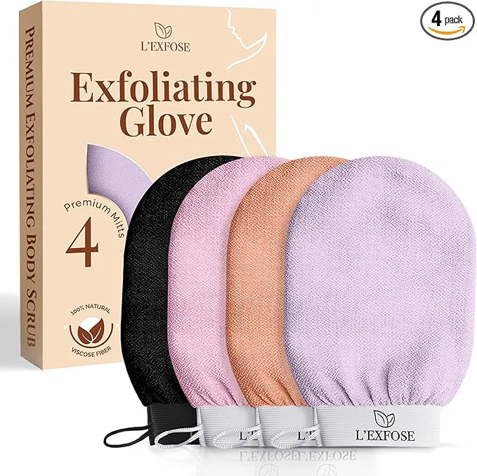 Top-Quality L’Exfose Kessa Hammam Deep Exfoliating Glove 4pc Versatile