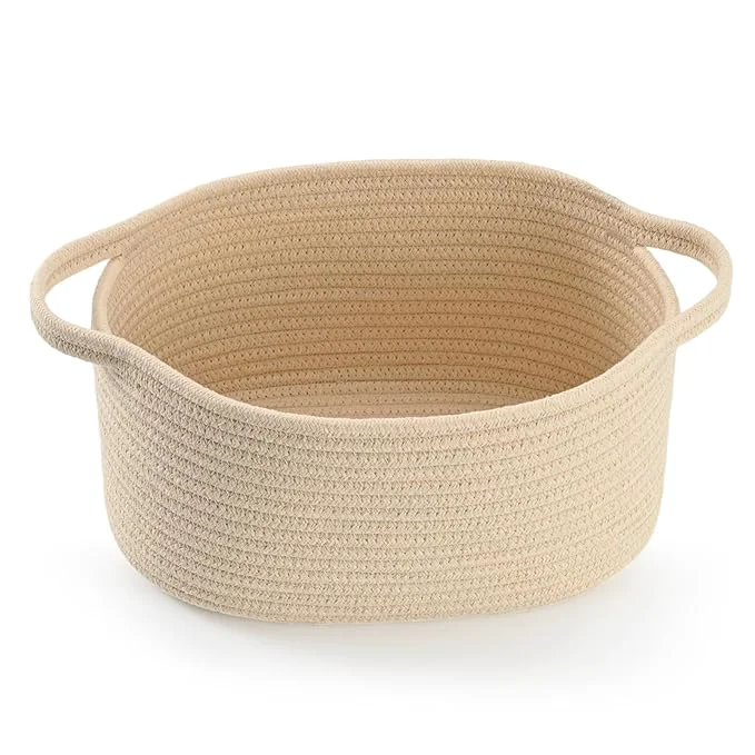 Functional Happyiren Cute Woven Gift Basket – Beige Empty Gift Basket Authentic