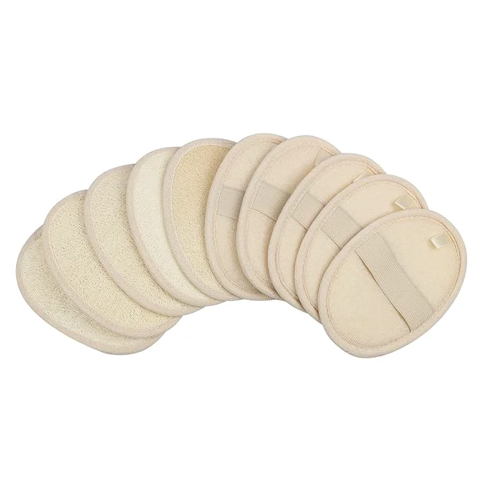 Recyclable 10-Pack Exfoliating Loofah Sponge Pads Reusable