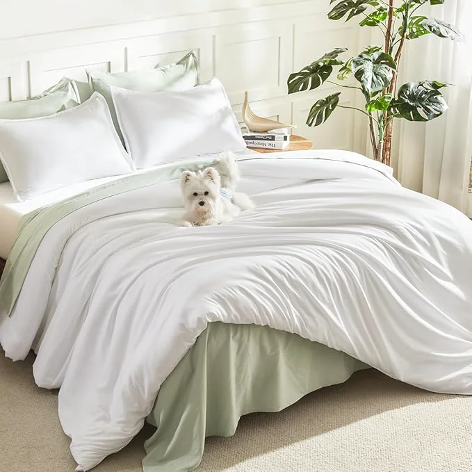 Crafted Litanika White Oversized King Comforters Super King Size 3 Pieces Lightweight Solid Bedding Comforter Set All Season Fluffy Bed Set 120x120In Comforter amp 2 Pillowcases Innovative