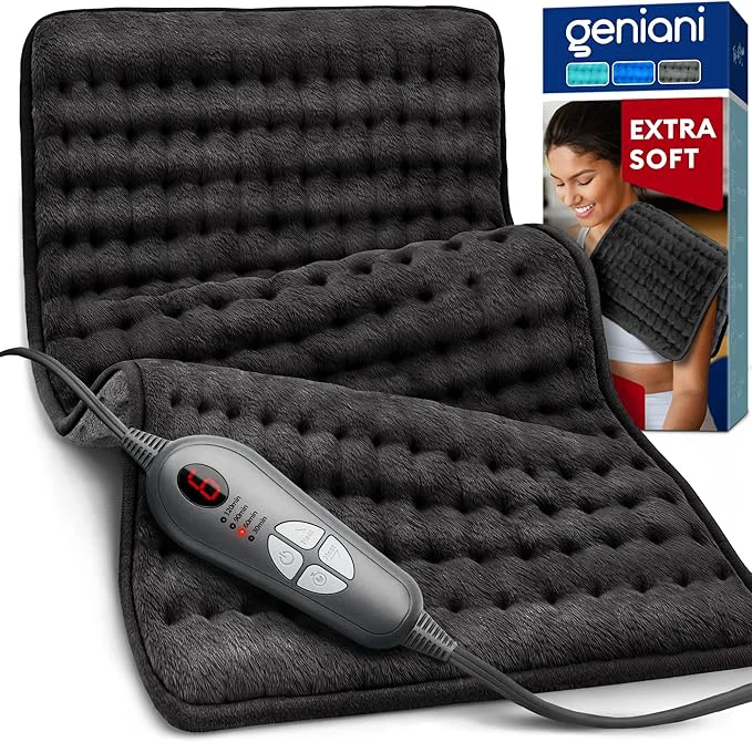 Reusable GENIANI Electric Heating Pad for Back Pain Cramps Relief Electric Throw Powerful